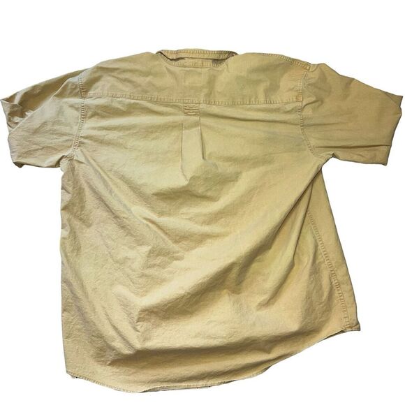 LL Bean Shirt Mens XL-Tall Sunwashed Canvas Button Up Outdoor Work Casual Yellow - Picture 2 of 10